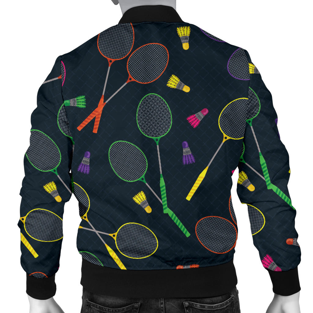 Badminton Pattern Print Design 04 Men Bomber Jacket