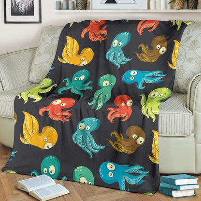 Octopus Pattern Print Design A01 Premium Blanket