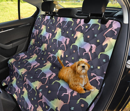 Rainbow Pattern Print Design A05 Rear Dog Car Seat Cover Hammock