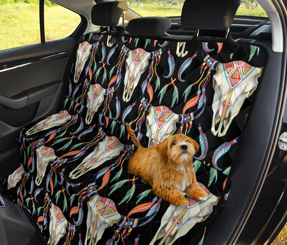 Buffalo Head Boho Style Pattern Print Design 01 Rear Dog Car Seat Cover Hammock
