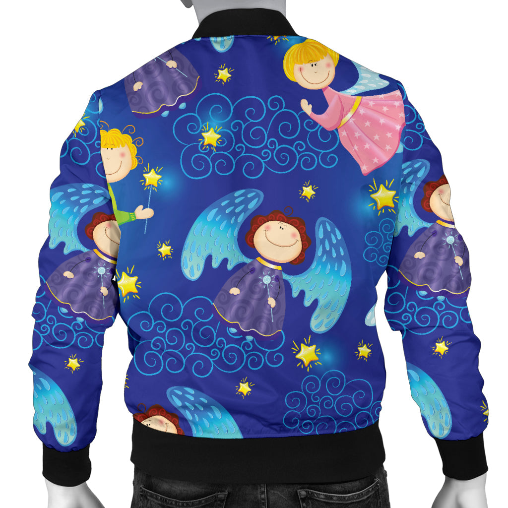 Angel Little Pattern Print Design 02 Men Bomber Jacket