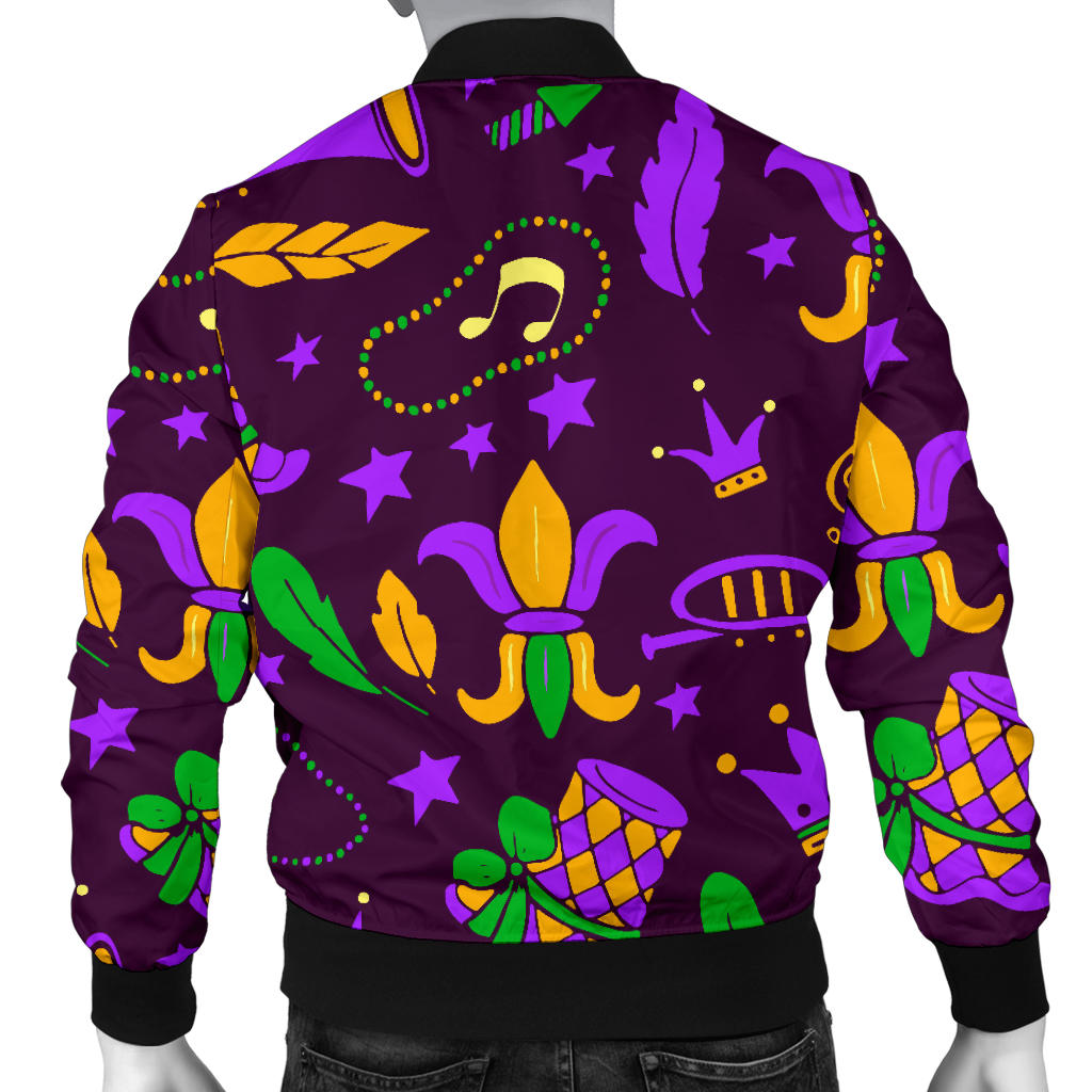 Mardi Gras Pattern Print Design 08 Men Bomber Jacket