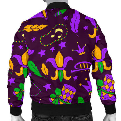 Mardi Gras Pattern Print Design 08 Men Bomber Jacket