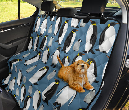 Penguin Pattern Print Design A03 Rear Dog Car Seat Cover Hammock