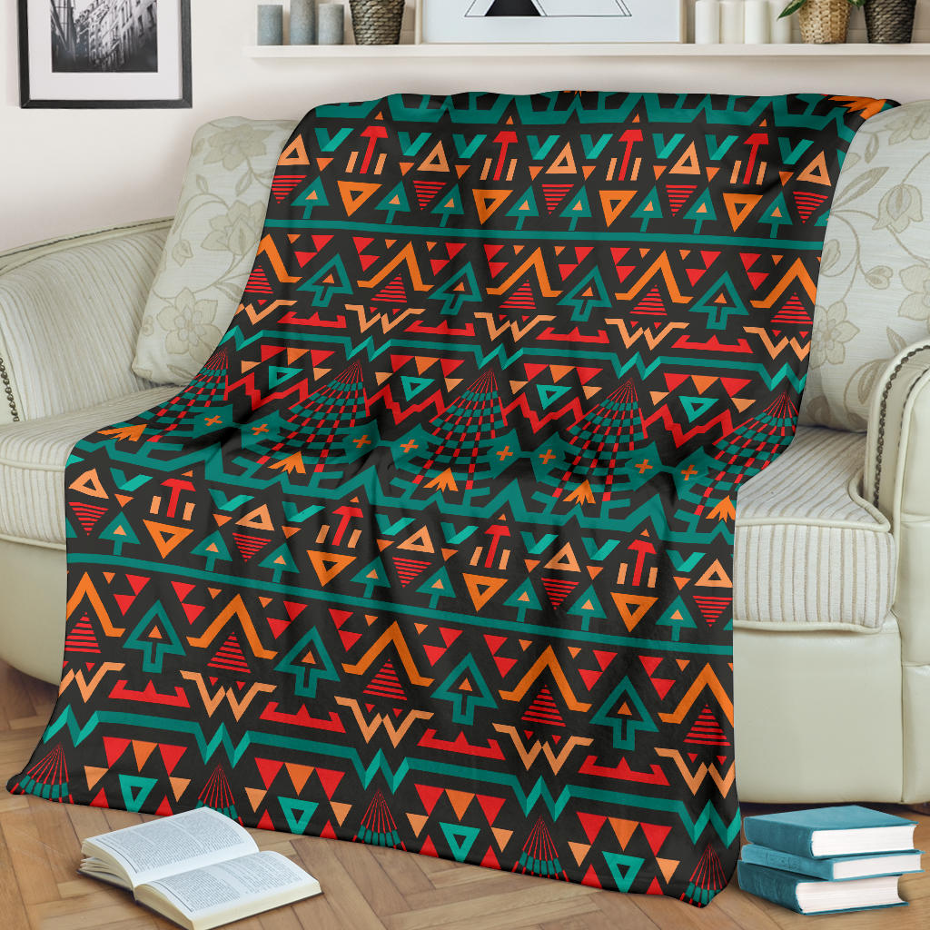 Aztec Pattern Print Design 04 Premium Blanket