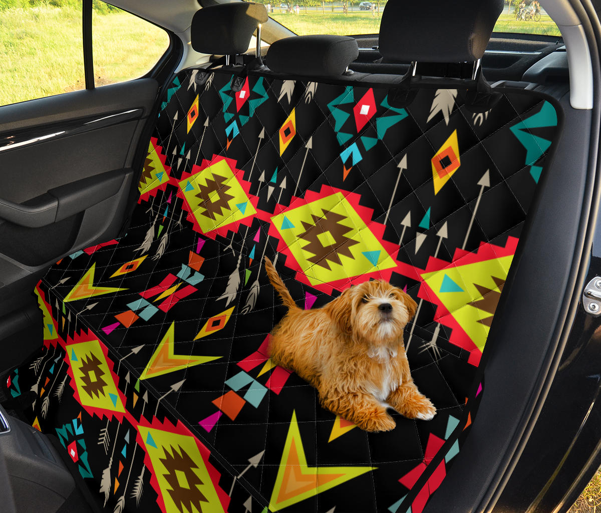 Native Pattern Print Design A05 Rear Dog Car Seat Cover Hammock