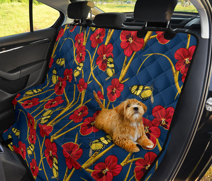 Pansy Pattern Print Design A01 Rear Dog Car Seat Cover Hammock