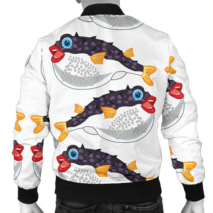 Fugu Pattern Print Design 03 Men Bomber Jacket