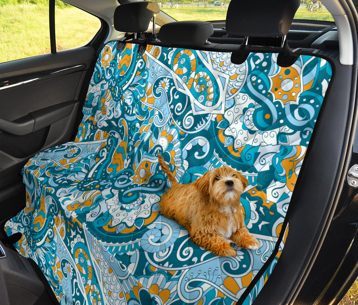 Funky Retro Pattern Print Design A03 Rear Dog Car Seat Cover Hammock
