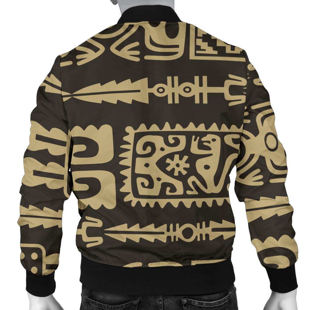 Mayan Pattern Print Design 03 Men Bomber Jacket