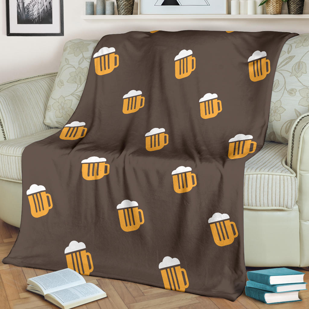 Beer Pattern Print Design 01 Premium Blanket