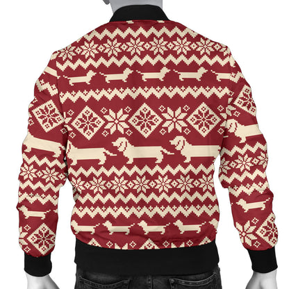 Dachshund Pattern Print Design 09 Men Bomber Jacket