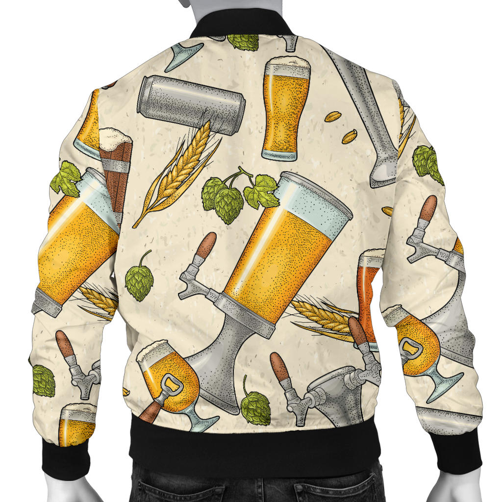 Beer Pattern Print Design 05 Men Bomber Jacket