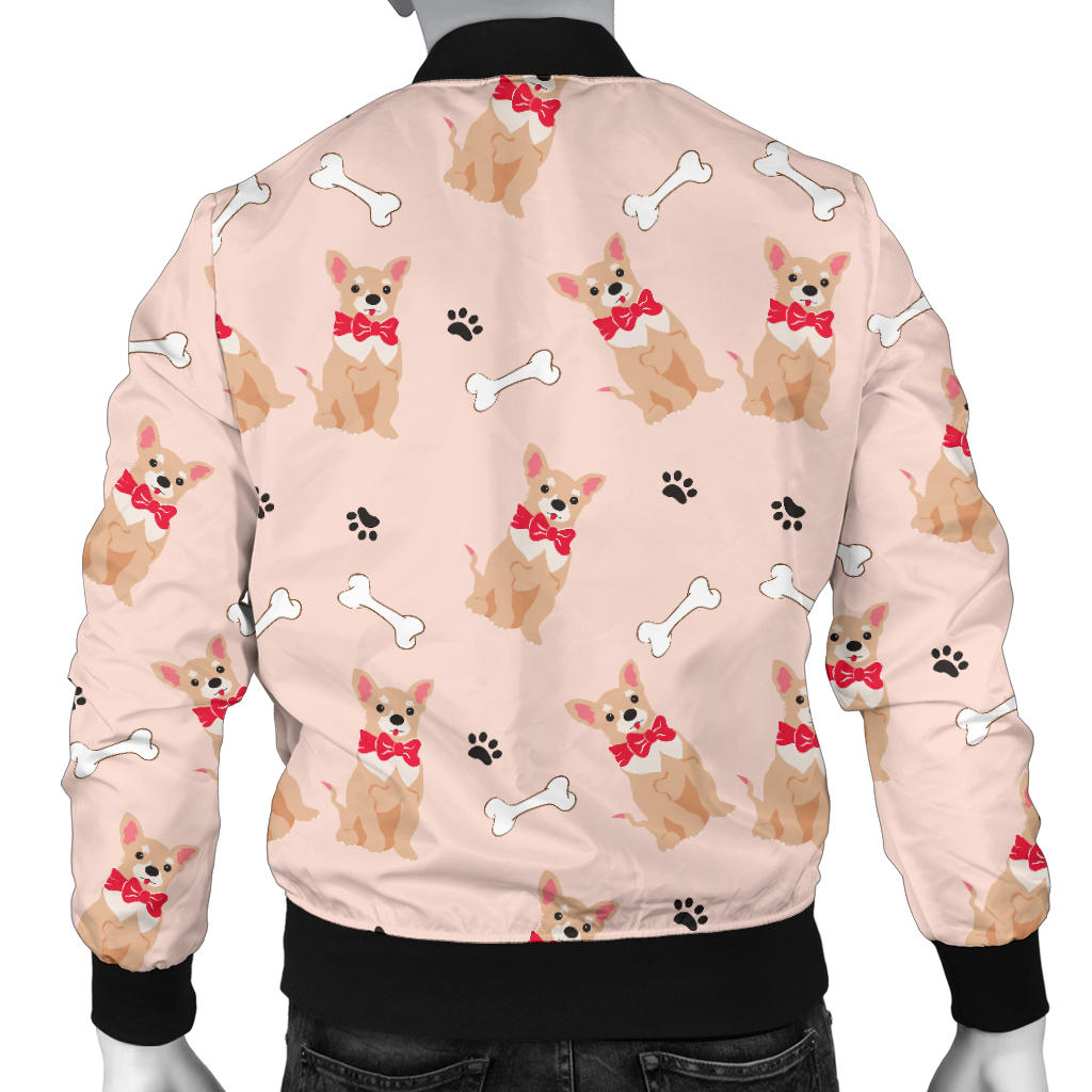 Chihuahua Pattern Print Design 04 Men Bomber Jacket
