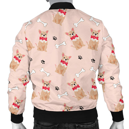 Chihuahua Pattern Print Design 04 Men Bomber Jacket