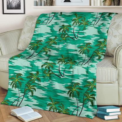 Palm Tree Pattern Print Design A01 Premium Blanket