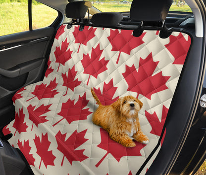Maple Leaf Pattern Print Design 03 Rear Dog Car Seat Cover Hammock