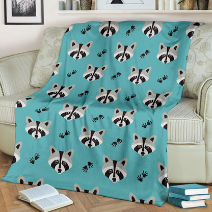 Raccoon Pattern Print Design A01 Premium Blanket