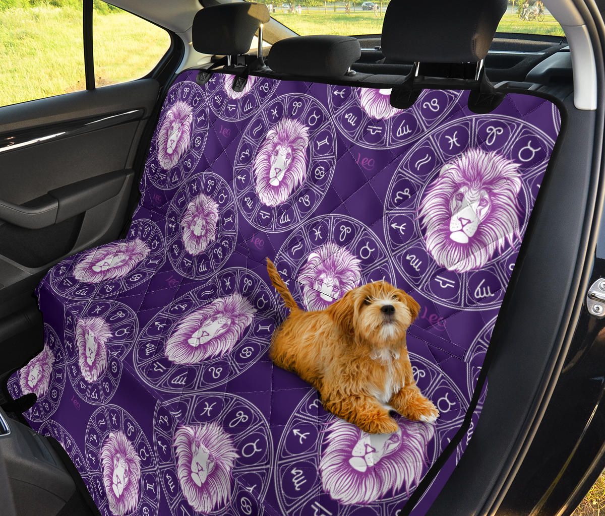 Leo Pattern Print Design 04 Rear Dog Car Seat Cover Hammock