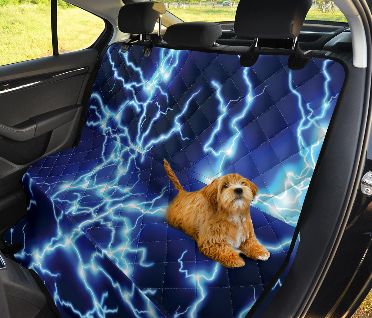 Lightning Thunder Pattern Print Design 04 Rear Dog Car Seat Cover Hammock