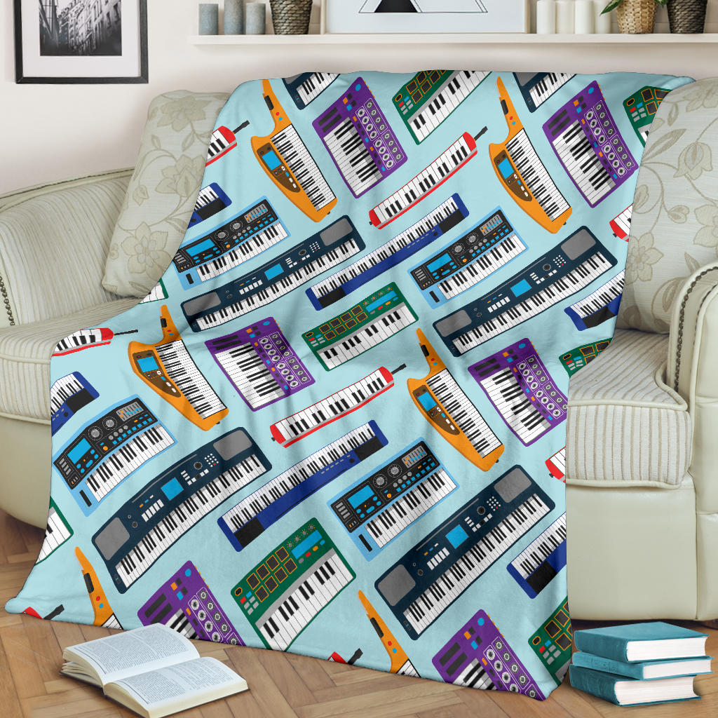 Synthesizer Pattern Print Design 02 Premium Blanket