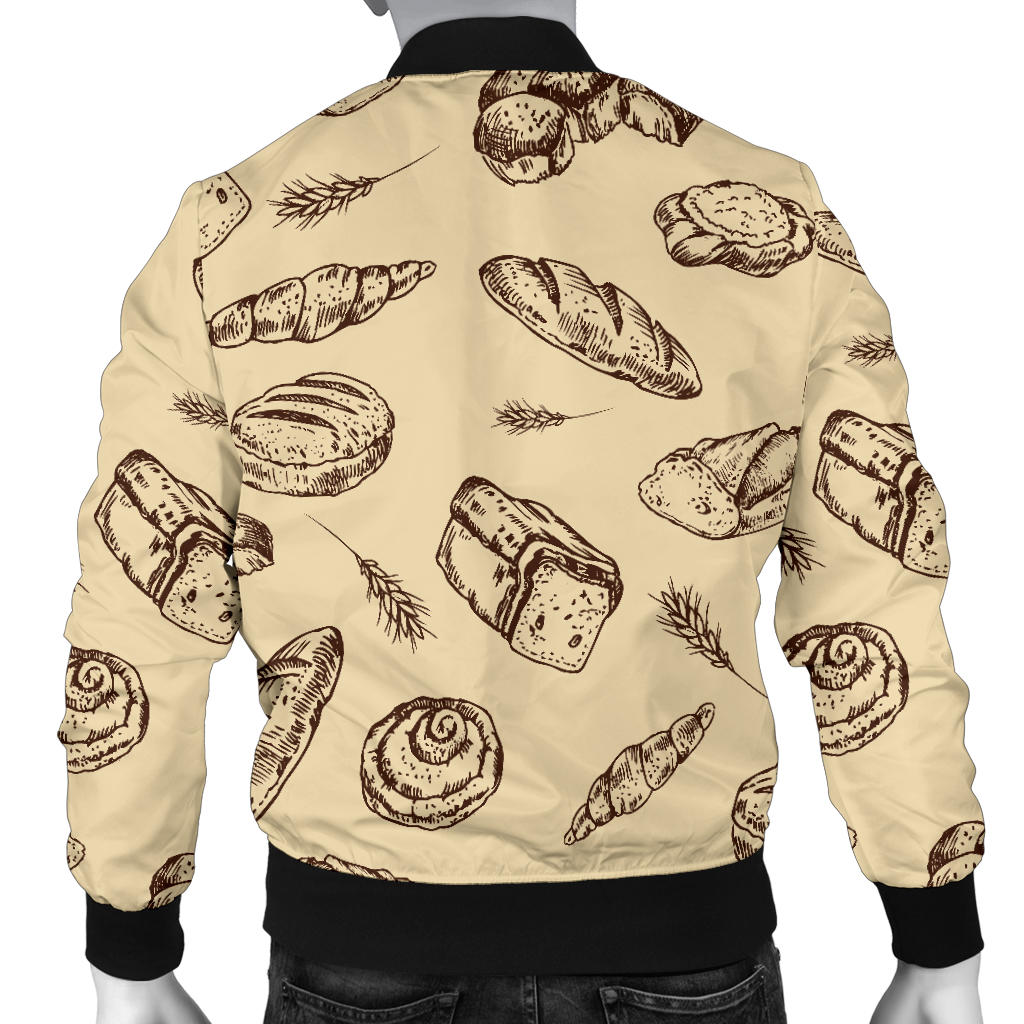 Bread Pattern Print Design 04 Men Bomber Jacket
