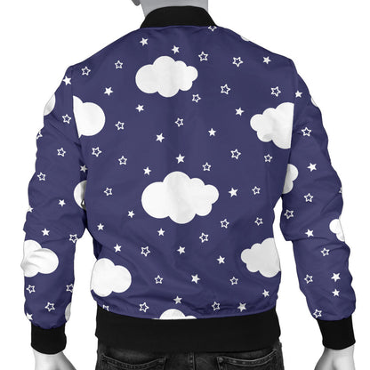 Cloud Pattern Print Design 03 Men Bomber Jacket