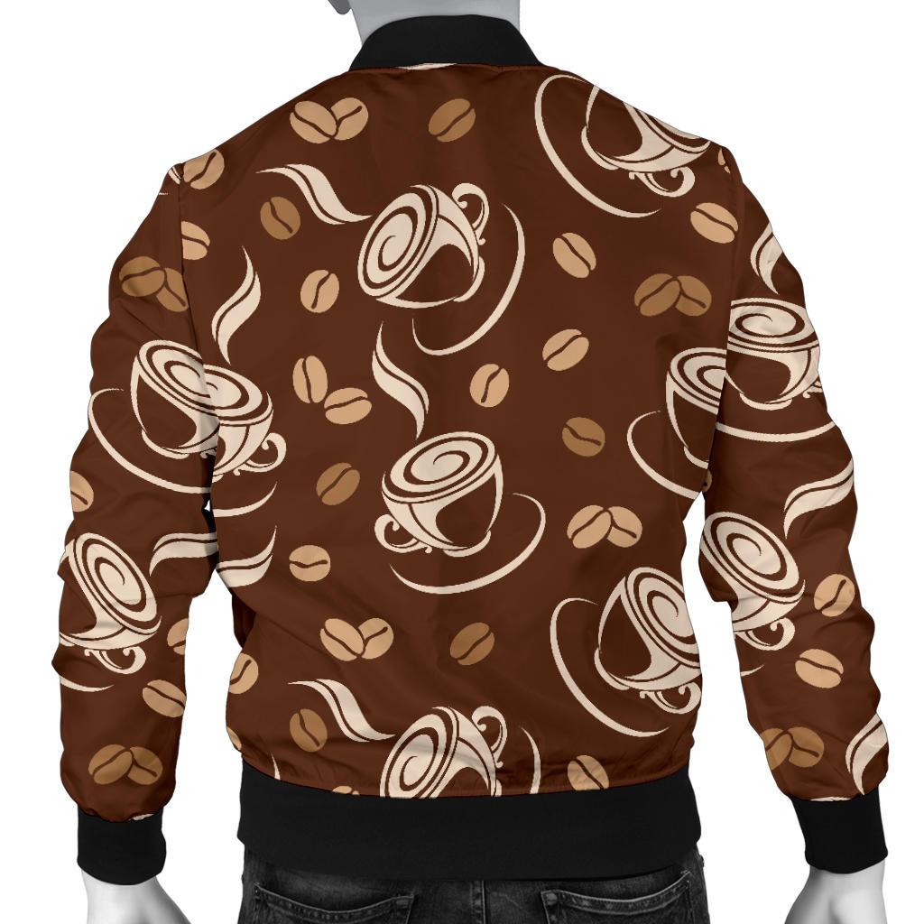 Coffee Pattern Print Design 03 Men Bomber Jacket