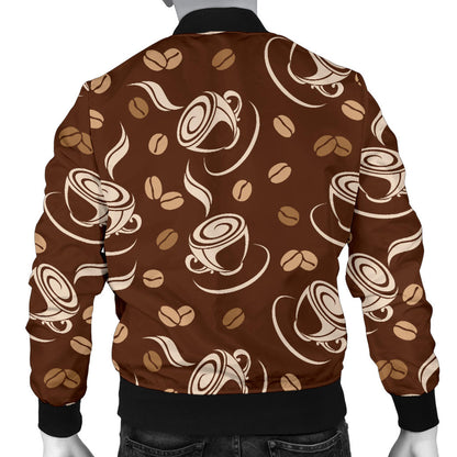Coffee Pattern Print Design 03 Men Bomber Jacket