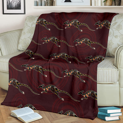 Kangaroos Pattern Print Design 05 Premium Blanket