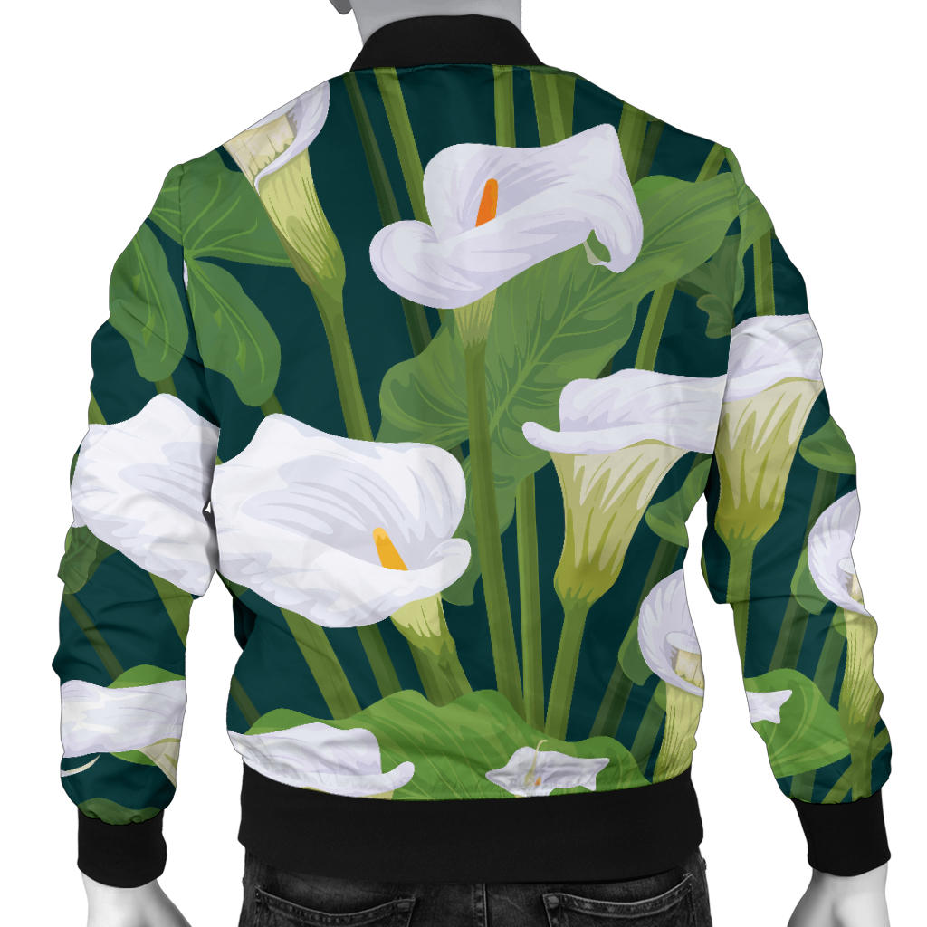 Lily Pattern Print Design 04 Men Bomber Jacket