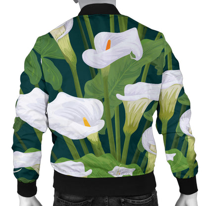 Lily Pattern Print Design 04 Men Bomber Jacket