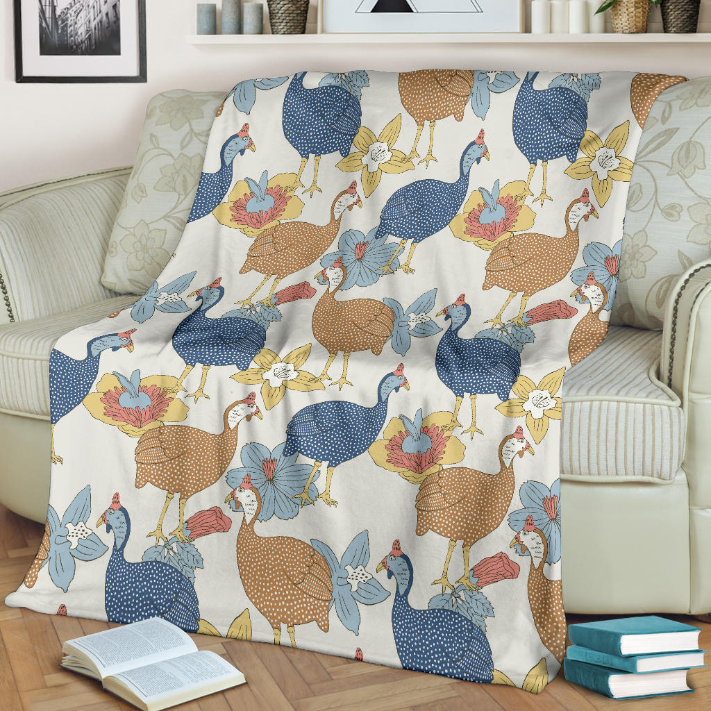 Guinea Fowl Pattern Print Design 01 Premium Blanket