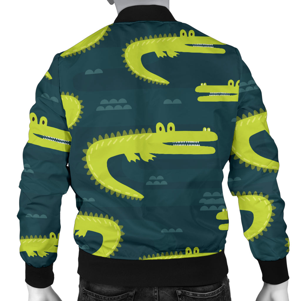 Alligator Pattern Print Design 03 Men Bomber Jacket