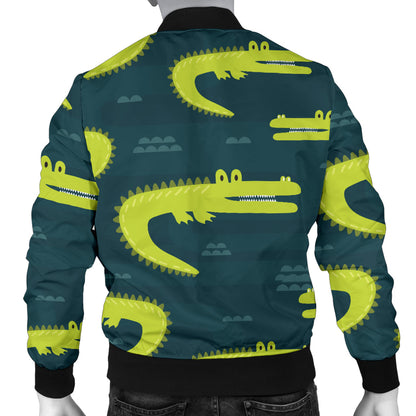 Alligator Pattern Print Design 03 Men Bomber Jacket