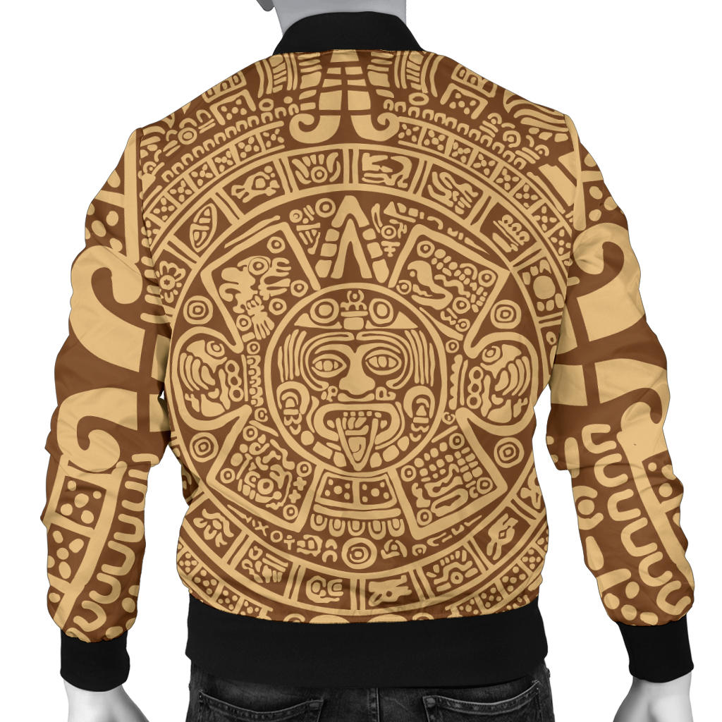 Mayan Pattern Print Design 01 Men Bomber Jacket