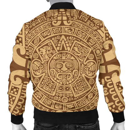 Mayan Pattern Print Design 01 Men Bomber Jacket