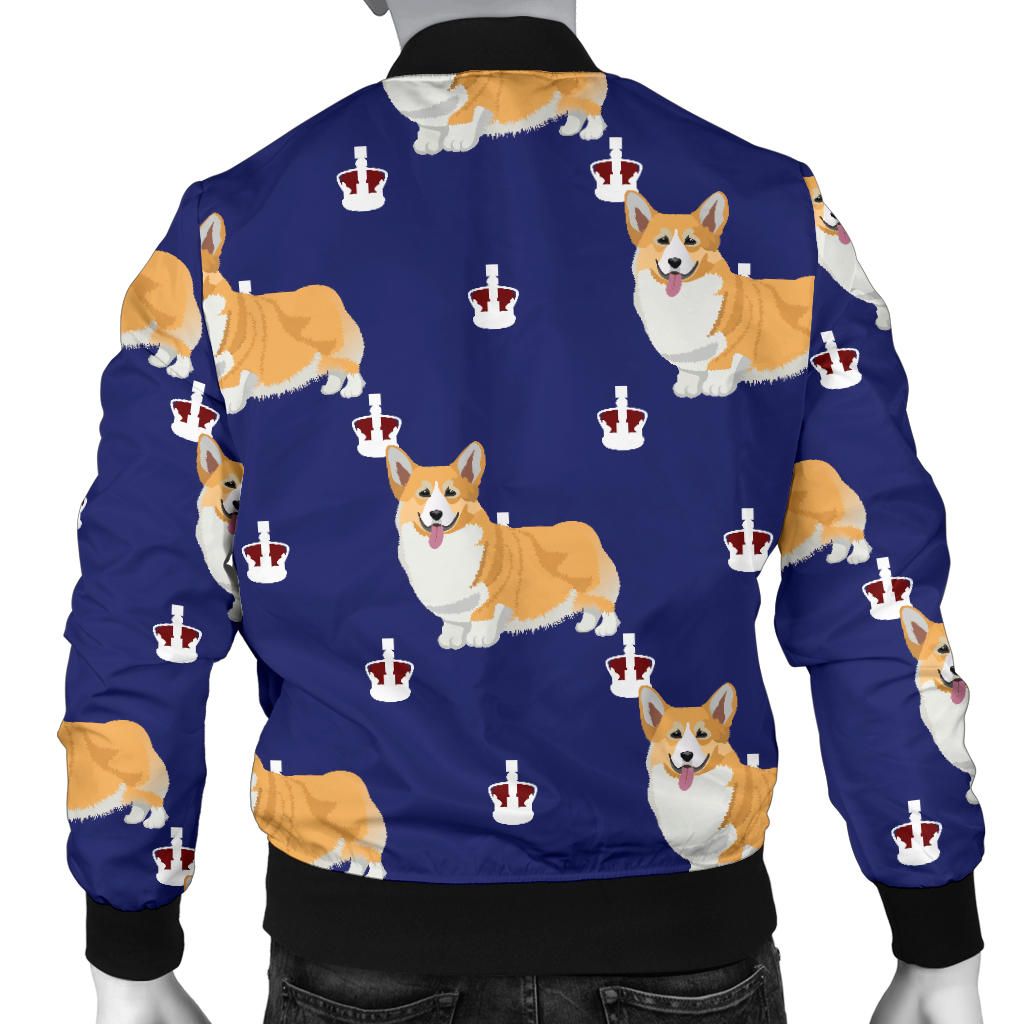 Pembroke Welsh Corgis Pattern Print Design A07 Men Bomber Jacket