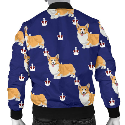Pembroke Welsh Corgis Pattern Print Design A07 Men Bomber Jacket