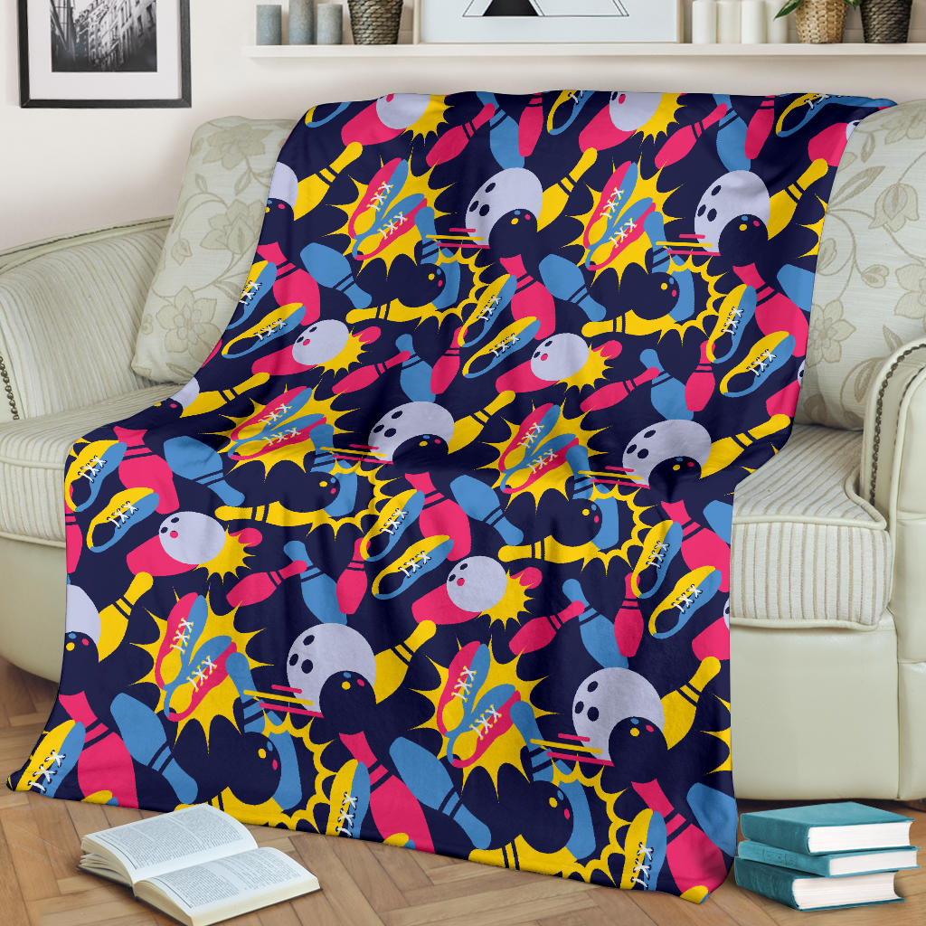 Bowling Pattern Print Design 02 Premium Blanket