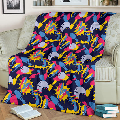 Bowling Pattern Print Design 02 Premium Blanket