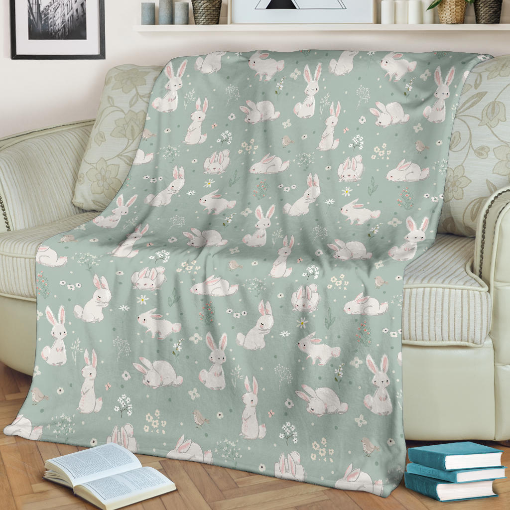 Bunny Pattern Print Design 03 Premium Blanket