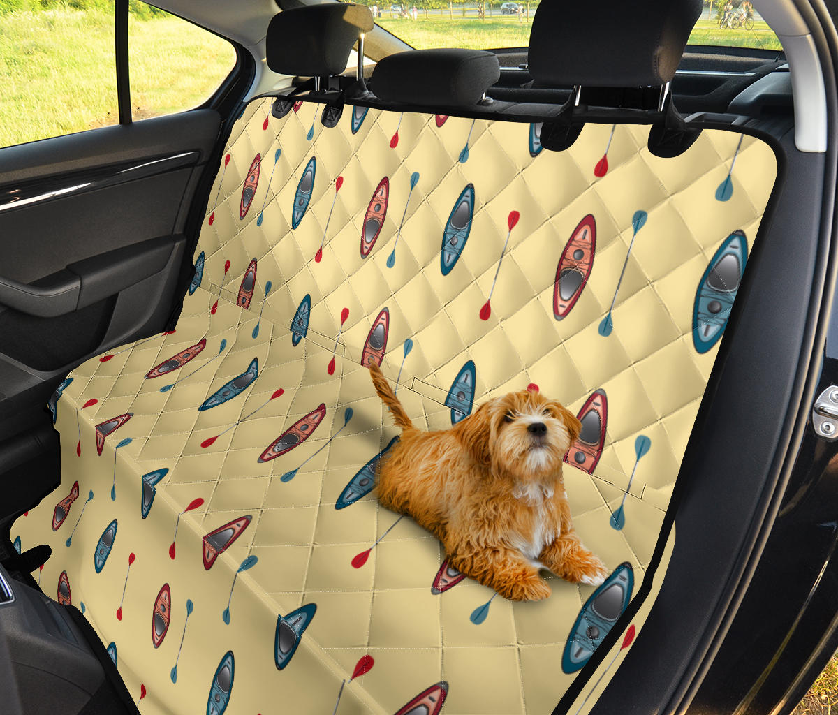 Kayak Pattern Print Design 02 Rear Dog Car Seat Cover Hammock