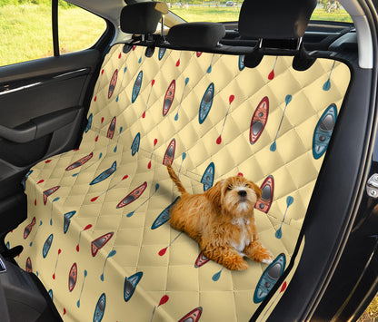 Kayak Pattern Print Design 02 Rear Dog Car Seat Cover Hammock