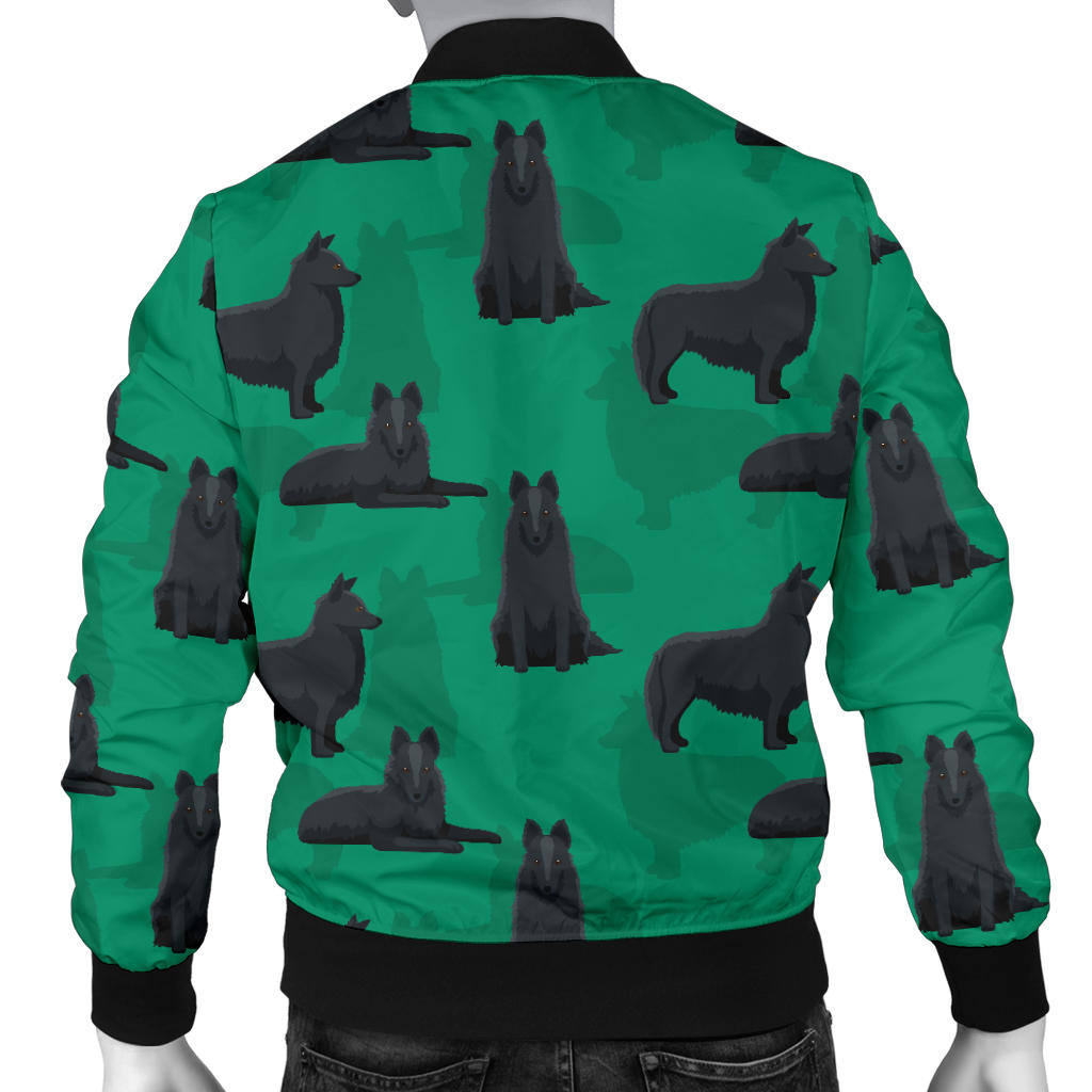 Belgian Sheepdog Pattern Print Design 01 Men Bomber Jacket