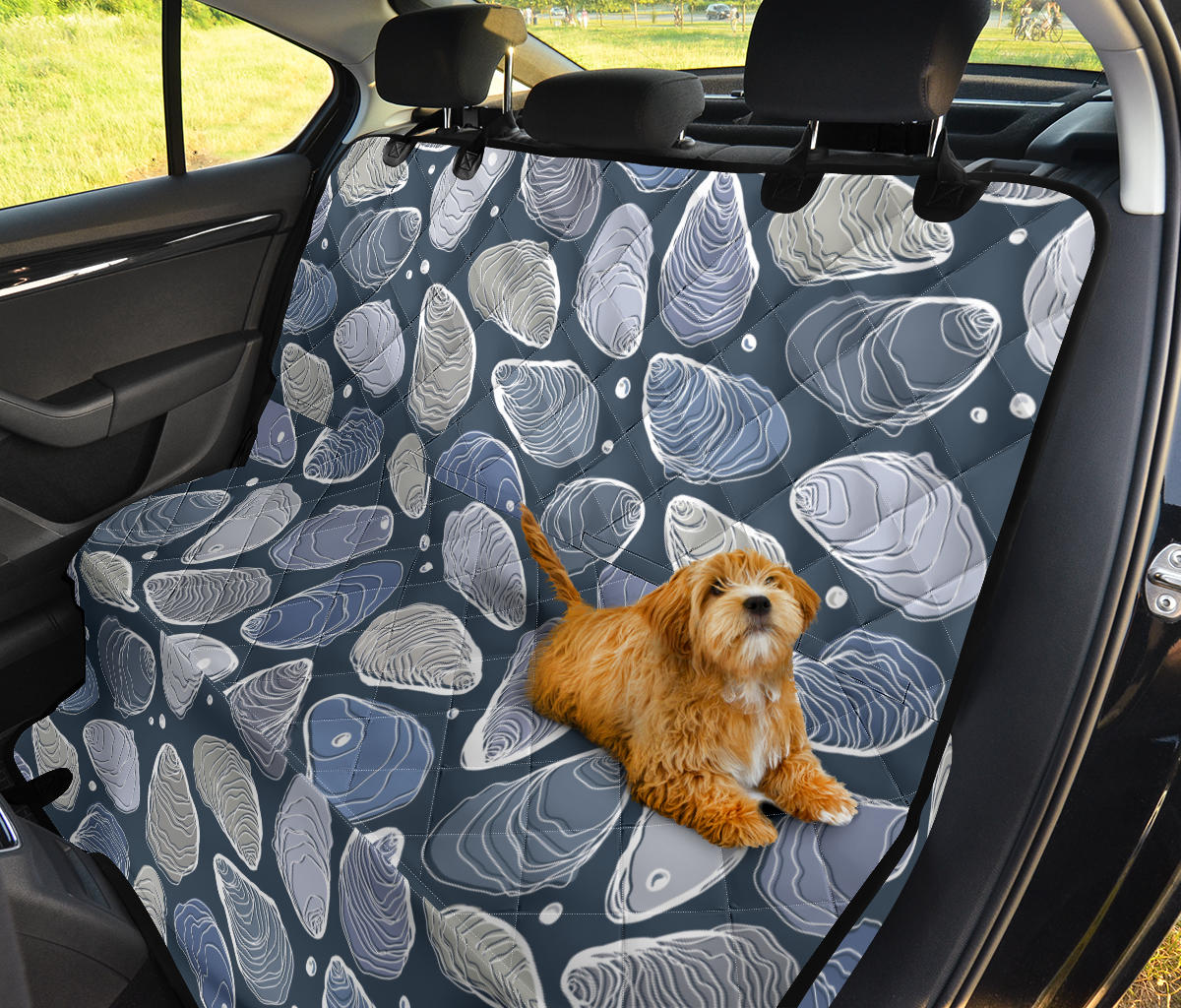 Oyster Pattern Print Design 02 Rear Dog Car Seat Cover Hammock