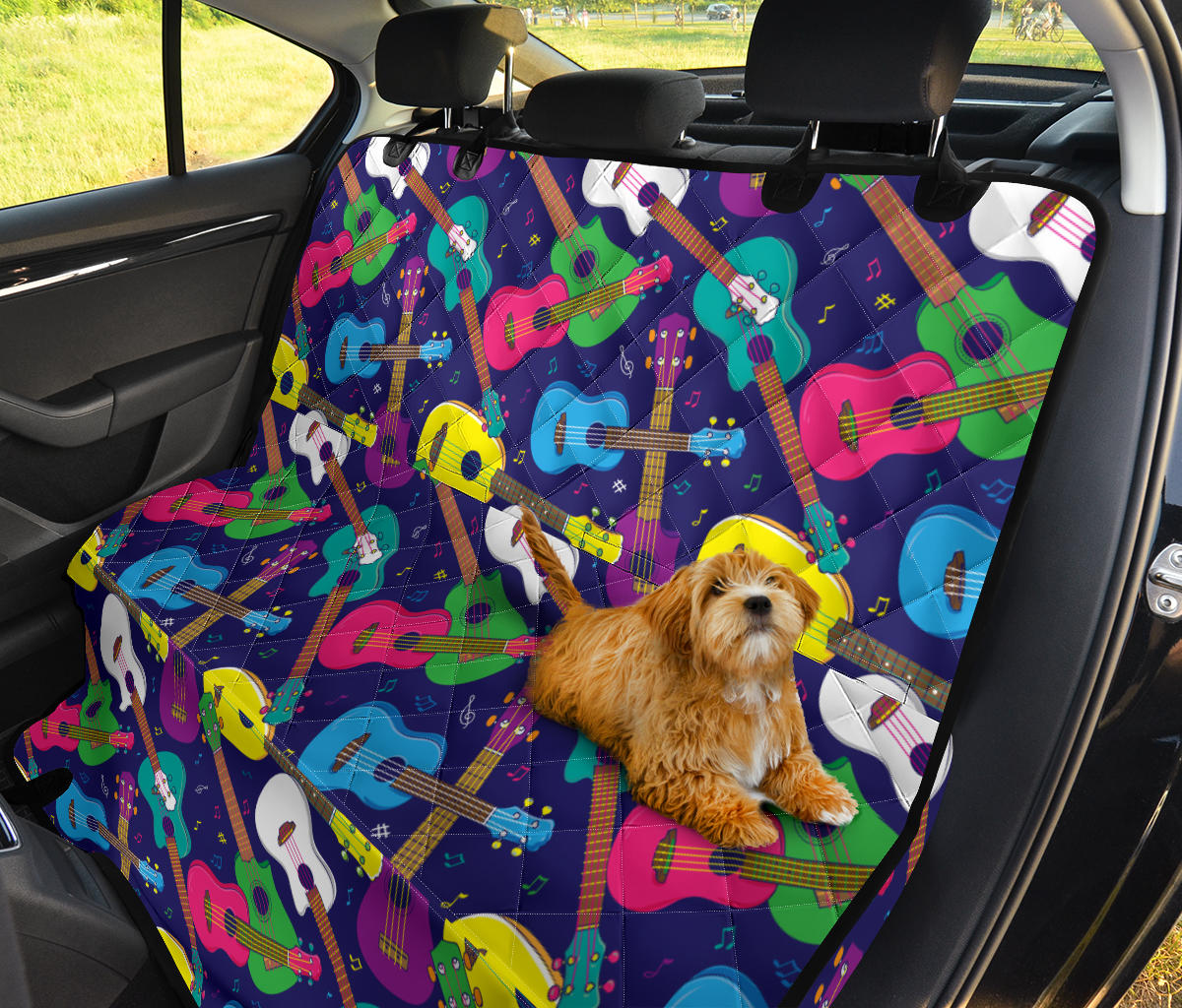 Ukulele Pattern Print Design 02 Rear Dog Car Seat Cover Hammock