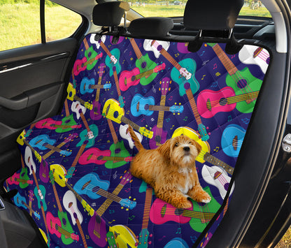 Ukulele Pattern Print Design 02 Rear Dog Car Seat Cover Hammock
