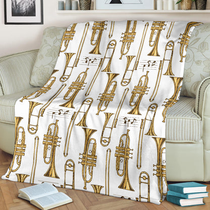 Trombone Pattern Print Design 04 Premium Blanket