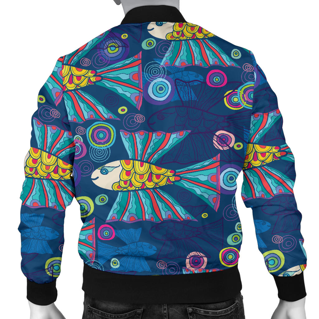 Flying Fish Pattern Print Design 01 Men Bomber Jacket